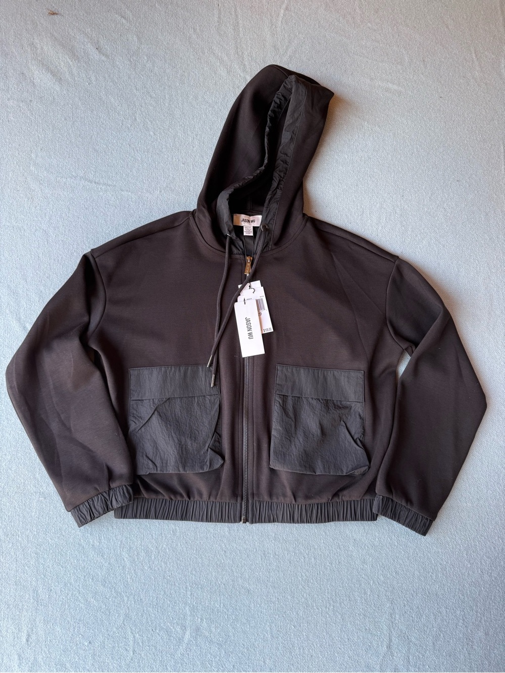 Woman’s Jason Wu Black Hooded Zip-Up Jacket and matching pants. size xs
